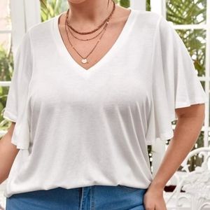 NWT Plus Butterfly Sleeved Shirt